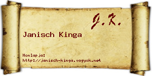 Janisch Kinga névjegykártya